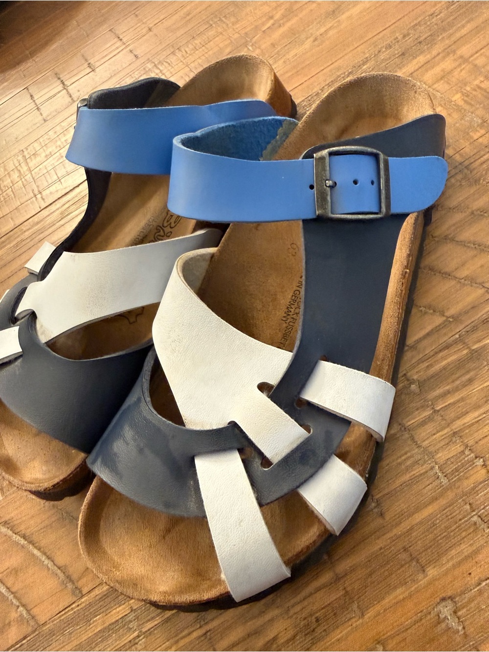 Birki’s by Birkenstock Comfort Sandals Blue White Black Size 39 - Picture 6 of 10